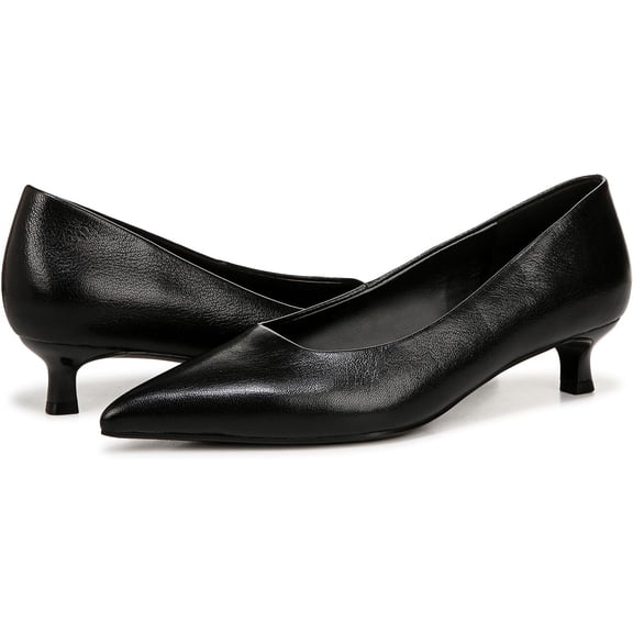 Naturalizer Women's Natalia Kitten Heel Pointed Toe Pump Black Leather 6M