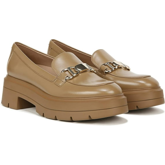 Naturalizer Women's Nina Lug Loafer Dark Tan Leather 5M