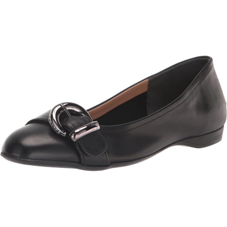Naturalizer Women's Polly Ballet Flat Black Leather 6.5W - Walmart.com
