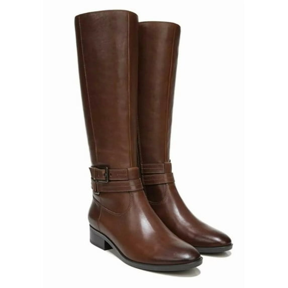 Naturalizer Women's Reid Leather Wide Calf Knee High Boots Cinnamon 6M