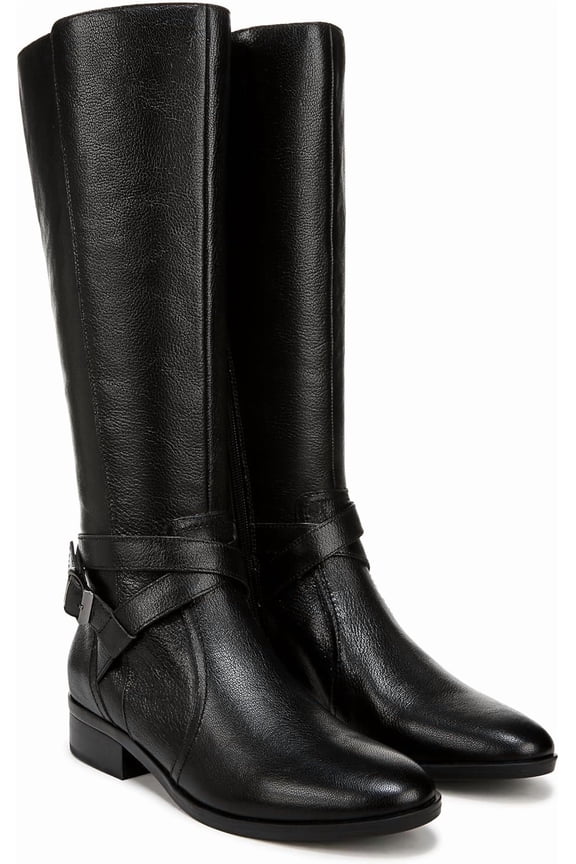 Women's Rena 2 Riding Boot Black Leather Wide Calf 7.5M
