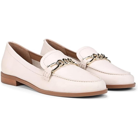 Naturalizer Women's Sawyer Loafers Satin Pearl Beige Leather 11M