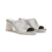 Naturalizer Womens Game Changer High Slide Sandals Silver Sand Leather 7.5M