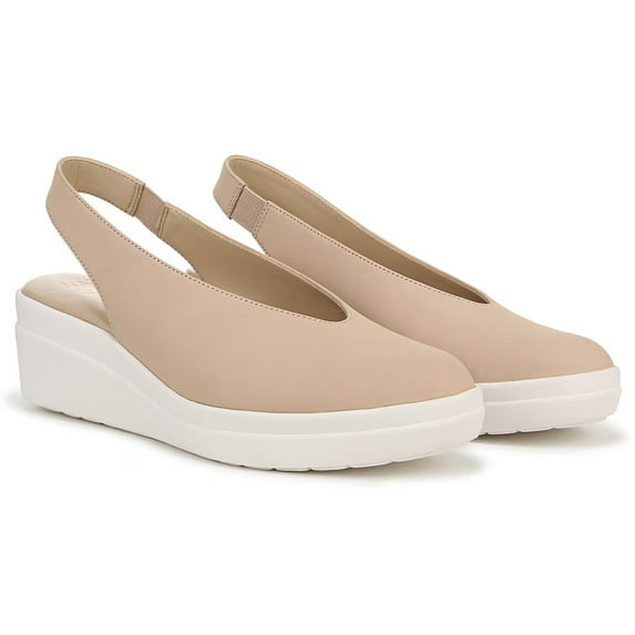 Naturalizer Women's Sutton Slingback Platform Wedge Pump Coastal Tan Nubuck 10.5M