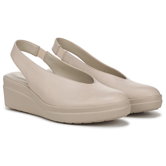 Naturalizer Women's Sutton Slingback Platform Wedge Pump Porcelain Leather 8.5W