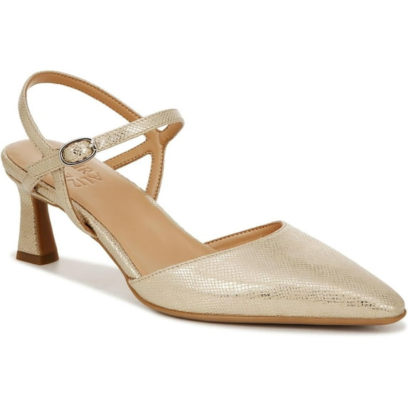 Naturalizer Women's Tara Pointed Toe Ankle Strap Pump Gold 10W