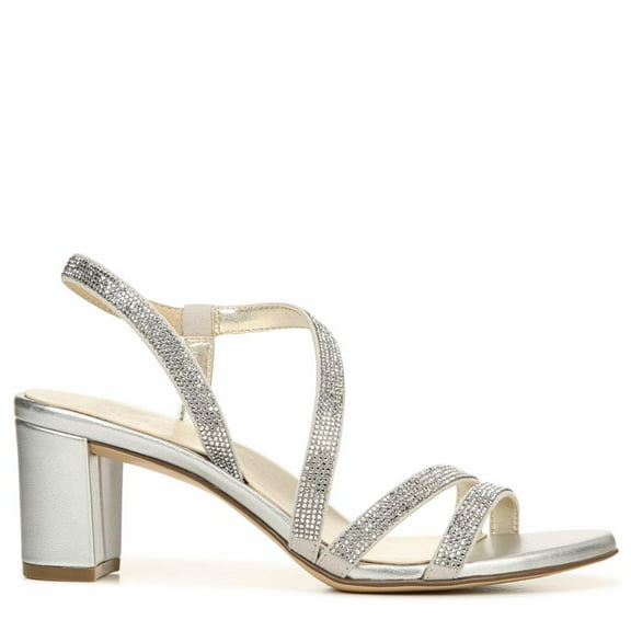 Naturalizer Women's Vanessa2 Strappy Heeled Sandals Silver 8W