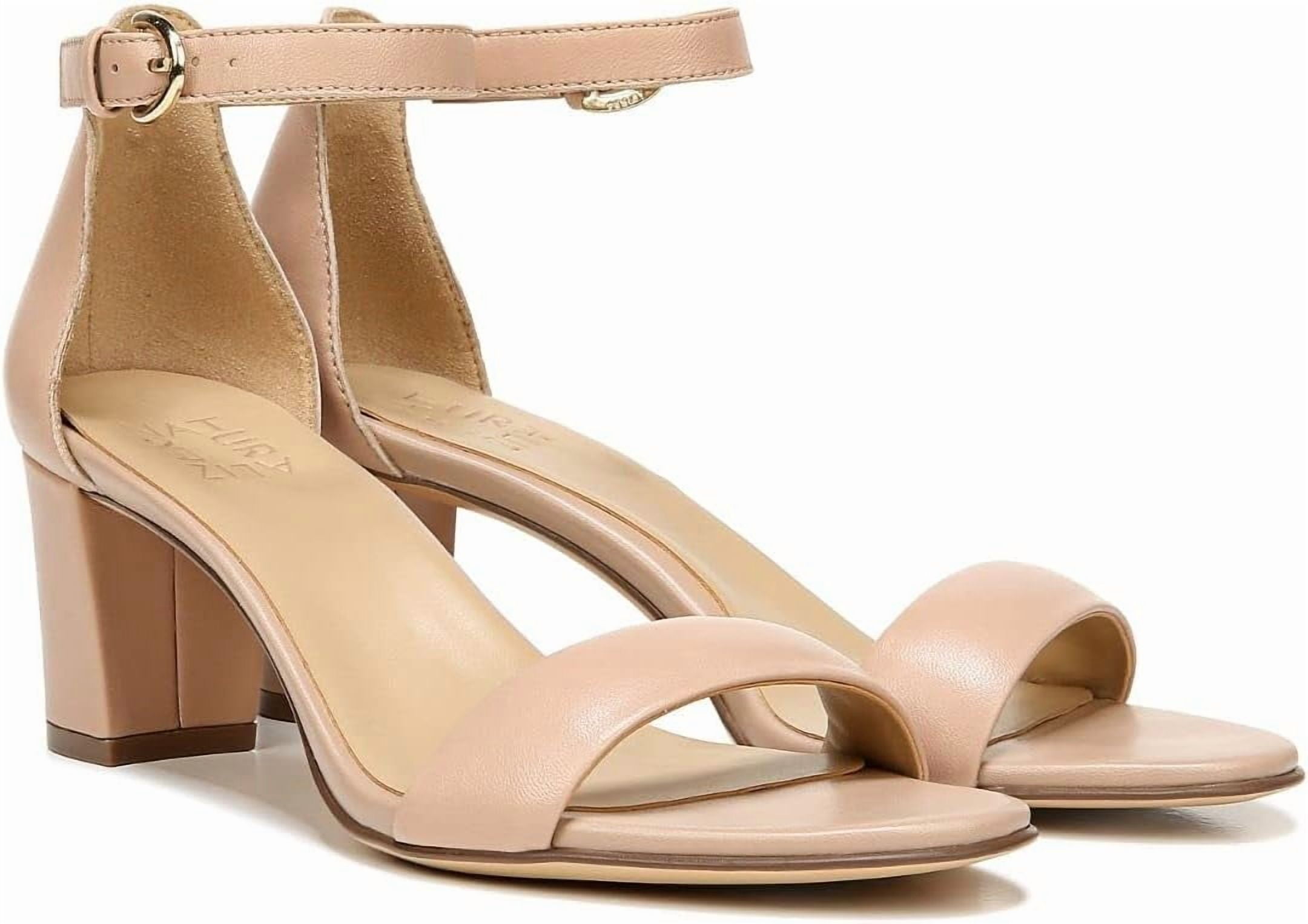 Naturalizer Women's Vera Ankle Strap Sandals Pearl White Satin 8.5