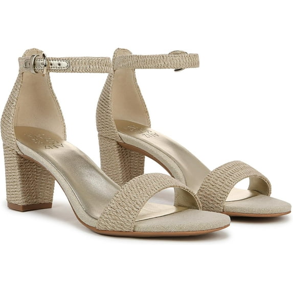 Naturalizer Women's Vera Ankle Strap Sandals Natural/Gold Multi 7M