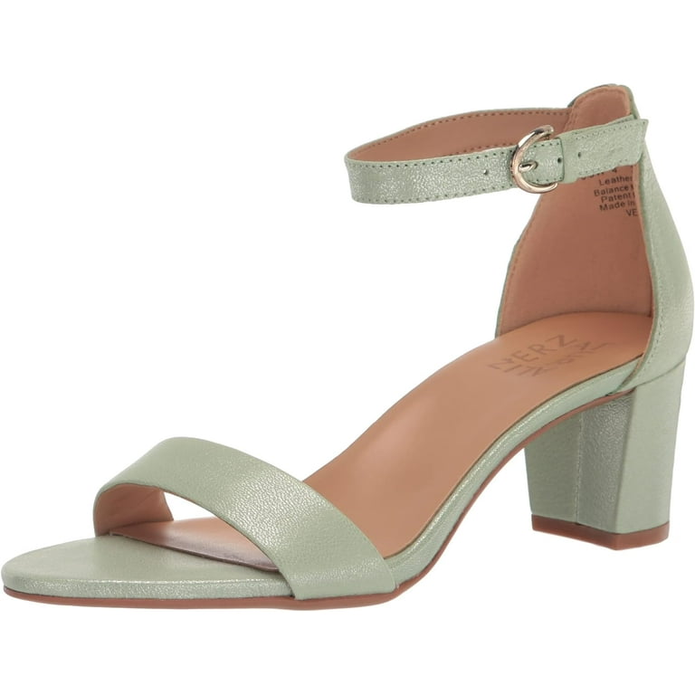 Naturalizer Women s Vera Ankle Strap Sandals Spring Mint Metallic Leather 7W Walmart