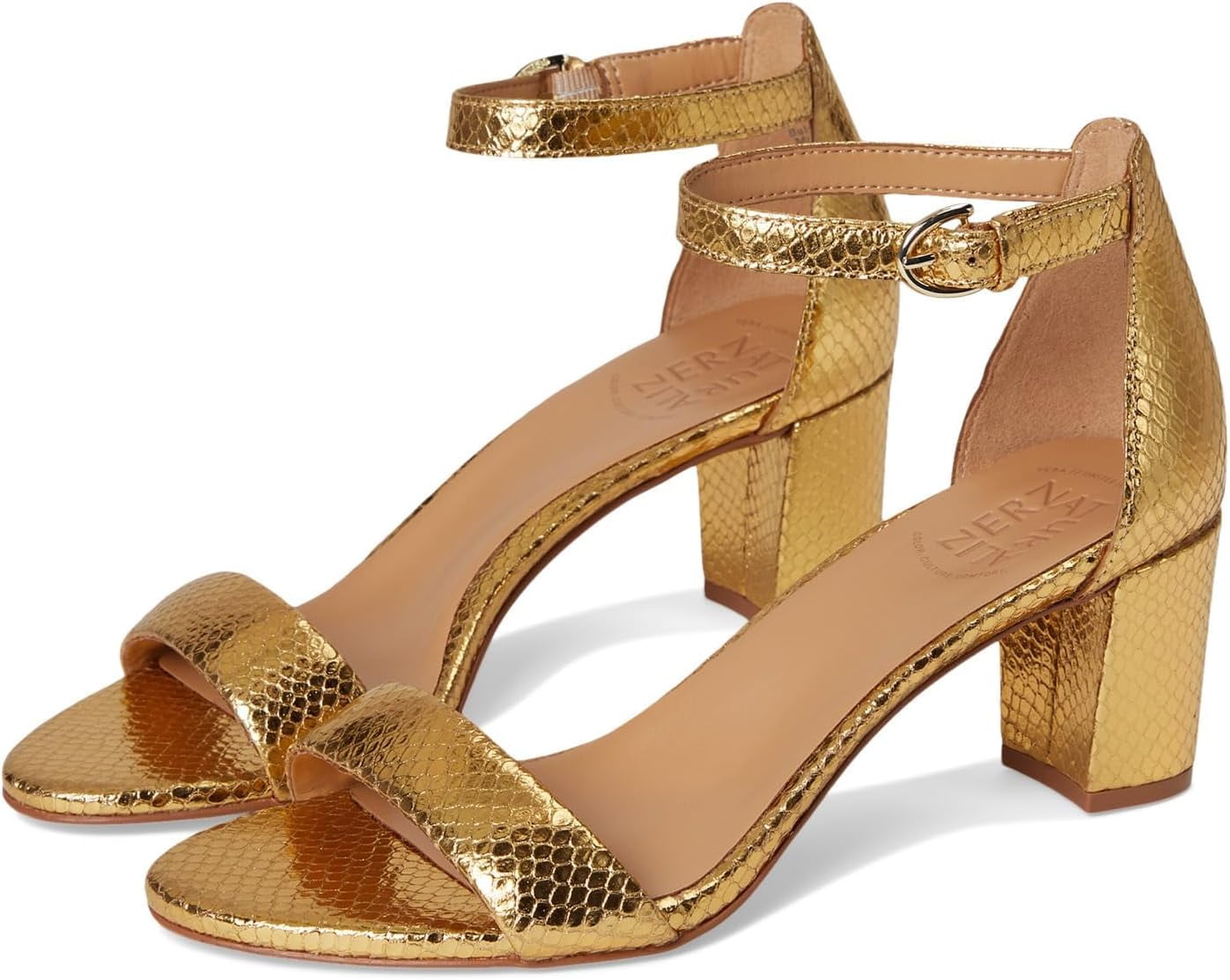 Naturalizer Women's Vera Ankle Strap Sandals Silver Metallic