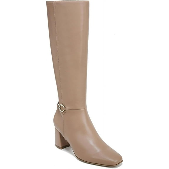 Naturalizer Women's Waylon Knee High Boots Beige Smooth Wide Calf 8.5M