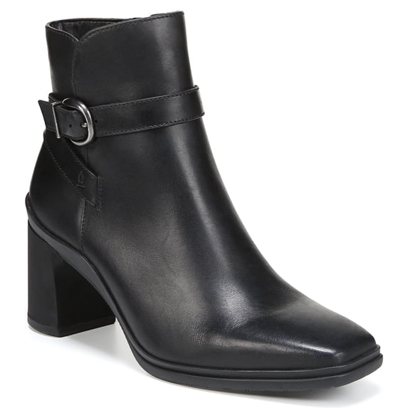 Naturalizer Womens Aimee Water Resistant Ankle Boot Black Leather 9M