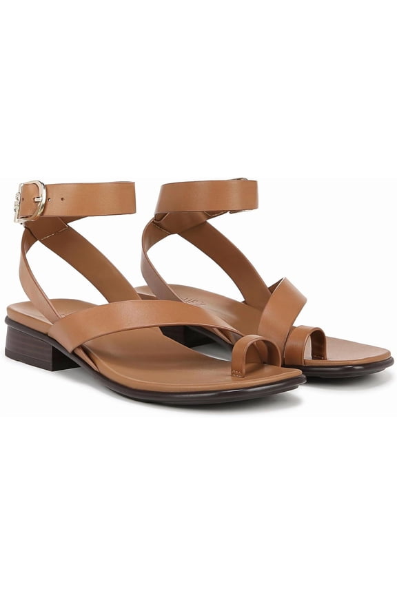 Womens Birch Strappy Flat Sandal Saddle Tan 6.5M