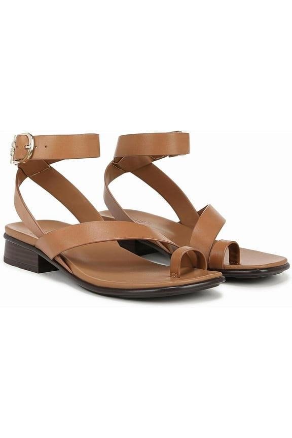 Womens Birch Strappy Flat Sandal Saddle Tan 7M