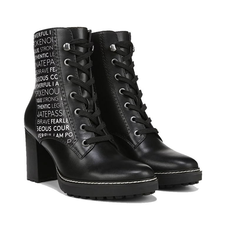 Naturalizer Womens Callie Power Lace Up Ankle Boots Black 6M