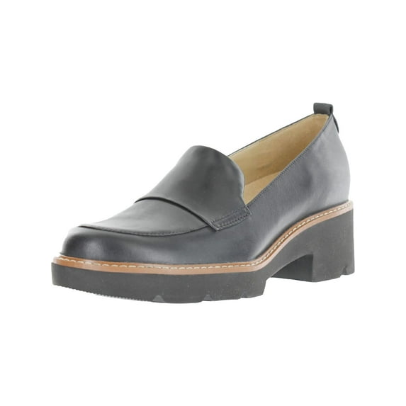 Naturalizer Womens Darry Leather Lug Sole Loafer Heels