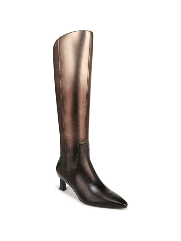 Women's Deesha Knee High Boot Unity Metallic Leather Extra Wide Calf 8.5XW