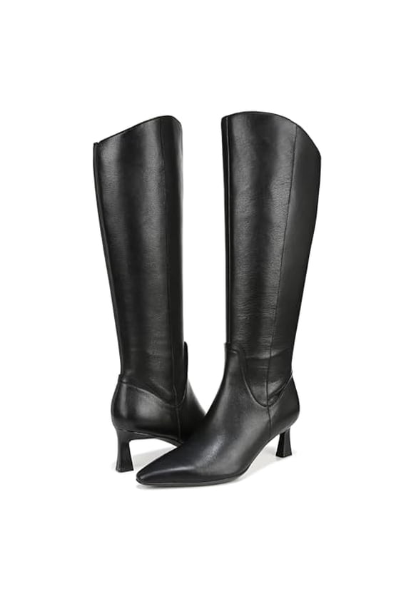 Women's Deesha Knee High Boot Black Leather Wide Calf 8W