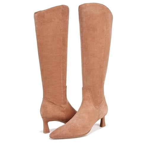 Naturalizer Women's Deesha Knee High Boot Cafe Brown Suede Wide Calf 7.5W