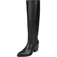 thumbnail image 1 of Naturalizer Womens Fae Leather Block Heel Knee-High Boots Black 11 Wide (C,D,W), 1 of 2