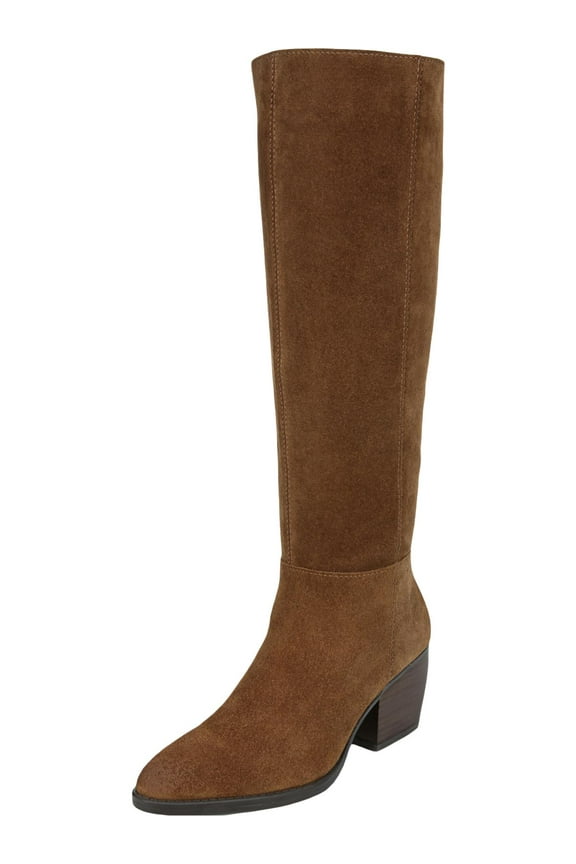 Women's Fae Knee High Boot Saddle Tan Suede Wide Calf 7.5M