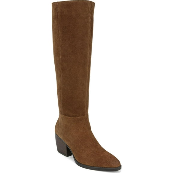 Naturalizer Women's Fae Knee High Boot Saddle Tan Suede Wide Calf 9W