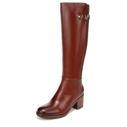 Naturalizer Women's Fannie Block Heel Knee High Boot Saddle Tan 8.5M