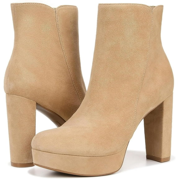 Naturalizer Womens Flavio Platform Dress Ankle Boot Tan Suede 9.5M