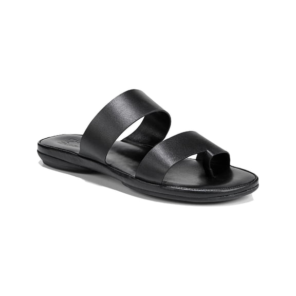 Naturalizer Womens Genn Drift Leather Slide Sandals Black 5.5 Medium (B,M)