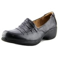 thumbnail image 1 of Naturalizer Womens Joiner Leather Round Toe Loafers, Black, Size 7.0, 1 of 5