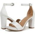 thumbnail image 1 of Naturalizer Women's Joy Heeled Sandals Pearl White Satin Fabric 9M, 1 of 5