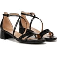 thumbnail image 1 of Naturalizer Womens June Strappy Low Block Heel Dress Sandal Black Leather 6M, 1 of 5