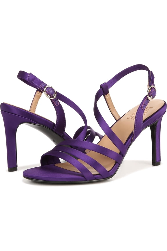 Womens Kimberly Strappy Slingback Dress Sandal Purple Fabric 6M