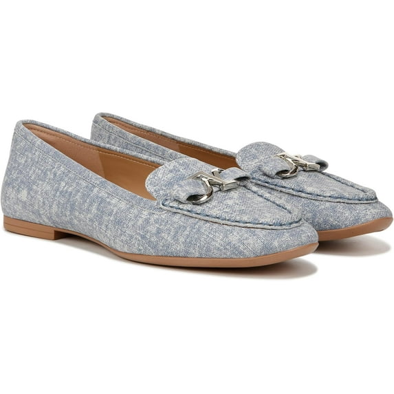 Naturalizer Womens Layla Slip On Loafer Sky Blue Jean Suede 12M