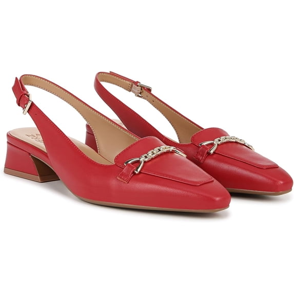 Naturalizer Womens Lindsey Slingback Low Block Heel Pump Crimson Red 6.5W