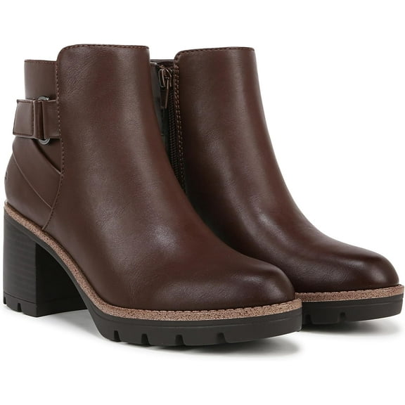 Naturalizer Womens Madalynn Strap Ankle Boot Chocolate Brown 8.5M