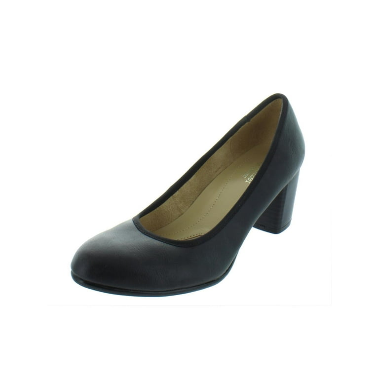 Naturalizer Womens Naomi Faux Leather Stacked Dress Heels Black 10 Medium B M