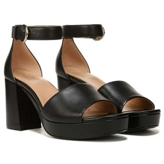 Naturalizer Womens Pearlyn Platform Sandal Black Leather 7.5M