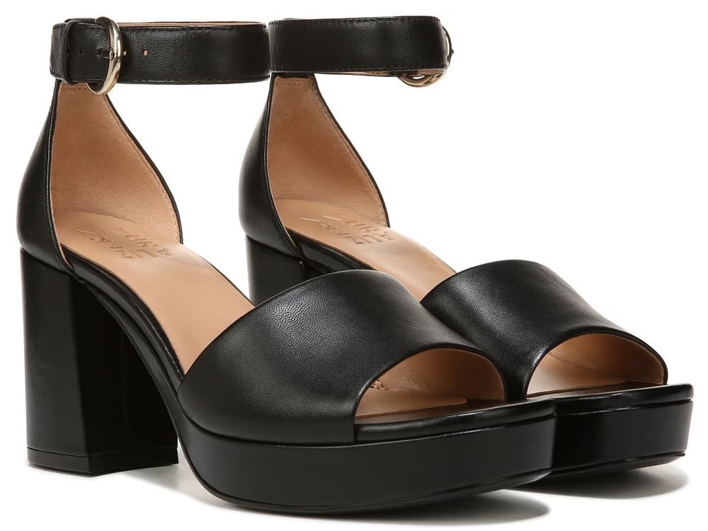 (取寄) ナチュラライザー レディース  Naturalizer women Naturalizer Pearlyn Black Leather Naturalizer Womens Pearlyn Platform Sandal Black Leather 9W