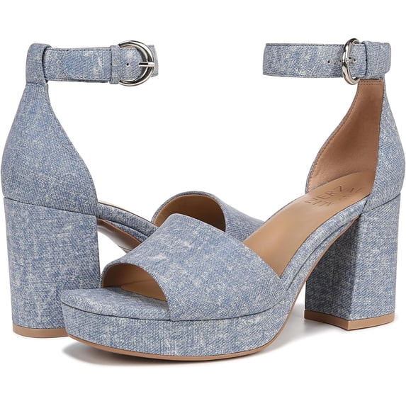 Naturalizer Womens Pearlyn Platform Sandal Clear Sky Blue Suede 7W