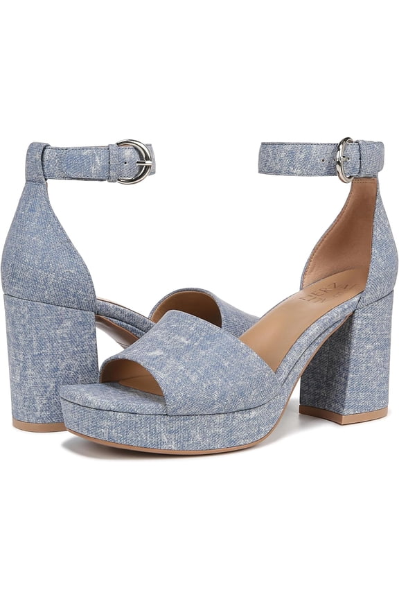 Womens Pearlyn Platform Sandal Clear Sky Blue Suede 8M