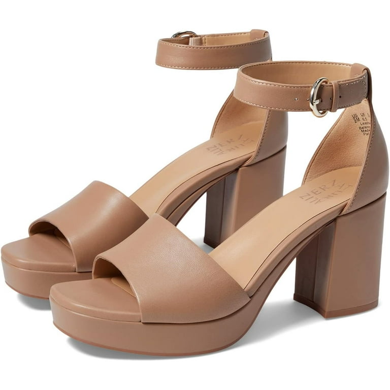 Naturalizer Womens Pearlyn Platform Sandal Taupe Leather 12W