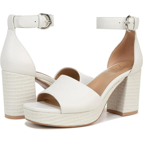 Naturalizer Womens Pearlyn Platform Sandal Warm White Leather 8M