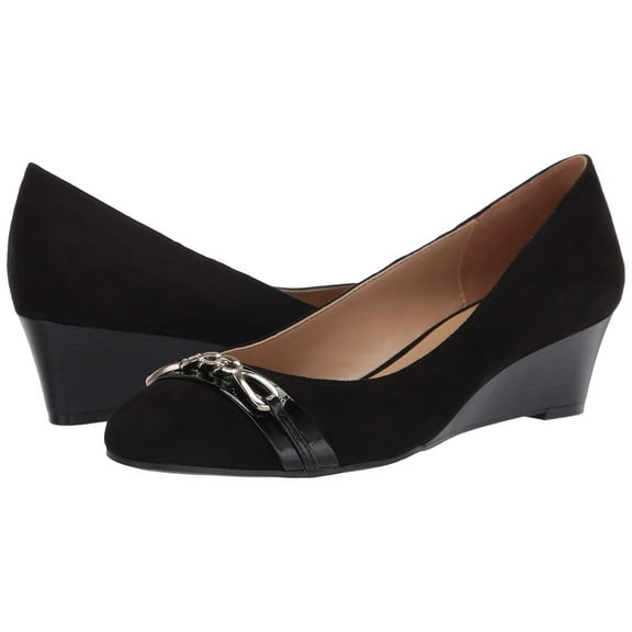 Naturalizer Womens Poppy Wedge Pumps Black Fabric 10M
