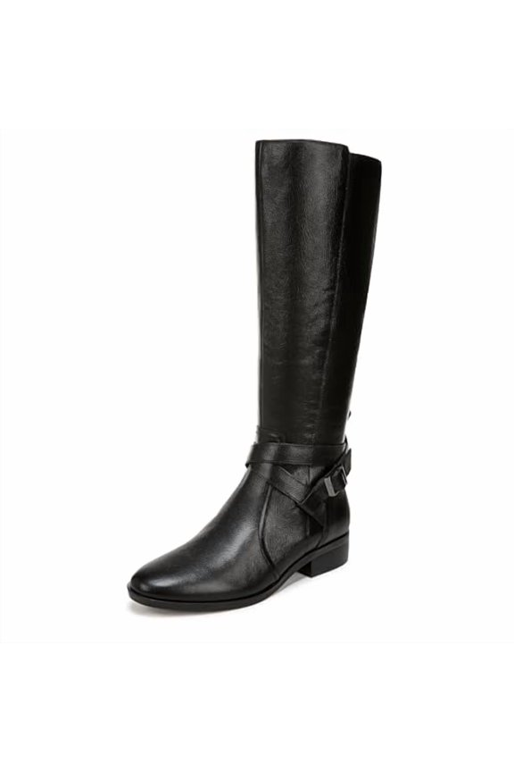 Women's Rena 2 Riding Boot Black Leather Extra Wide Calf 8.5W