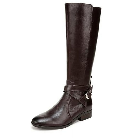 Naturalizer Womens Rena2 Knee High Riding Boot - Extra Wide Calf, Dark Brown Leather, 10 Wide