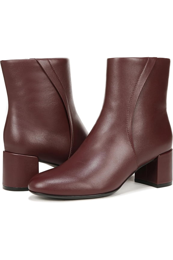 Womens River Heeled Ankle Boot Cabernet Sauvignon Red Leather 8M