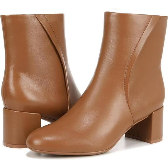 Naturalizer Womens River Heeled Ankle Boot English Tea Brown Leather 9M