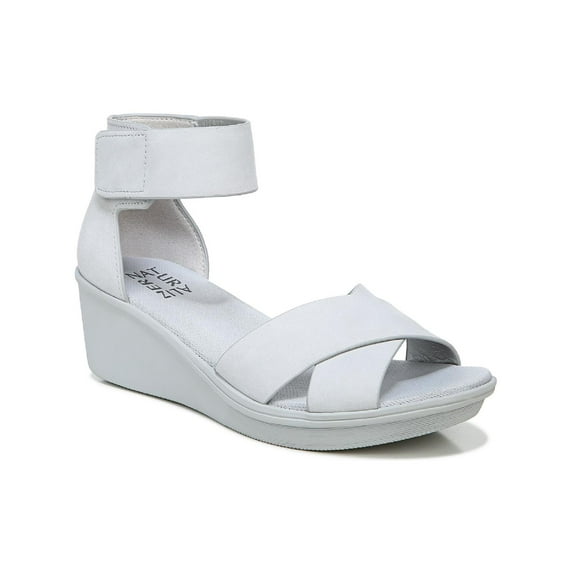 Naturalizer Womens Riviera Leather Ankle Strap Wedge Sandals